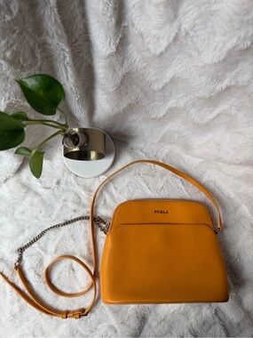Like New!! Furla Yellow/orangeLeather Crossbody Bag